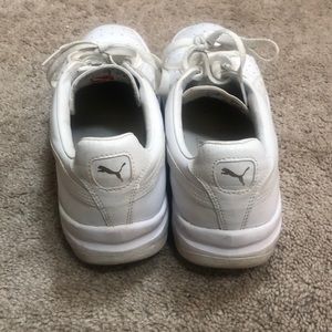Pumas all white sneakers